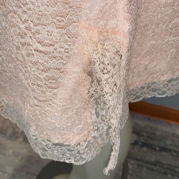 Vintage 1950s Charmode Nude Pink Lace Half Slip Pillow Tab Nylon Medium - Picture 8 of 14
